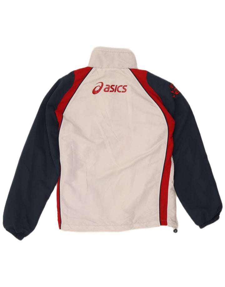Γραφική ανδρική φόρμα Asics Top Jacket XL White Colourblock Polyester