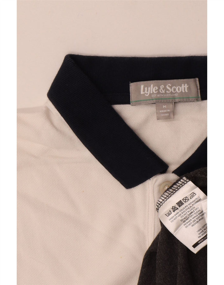 Lyle & Scott Ανδρικό πουκάμισο πόλο σε μεσαίο λευκό χρώμα, βαμβακερό