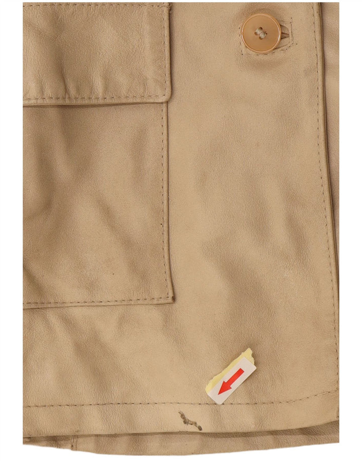 Viamaestra Γυναικείο Δερμάτινο Μπουφάν UK 12 Medium Beige Leather