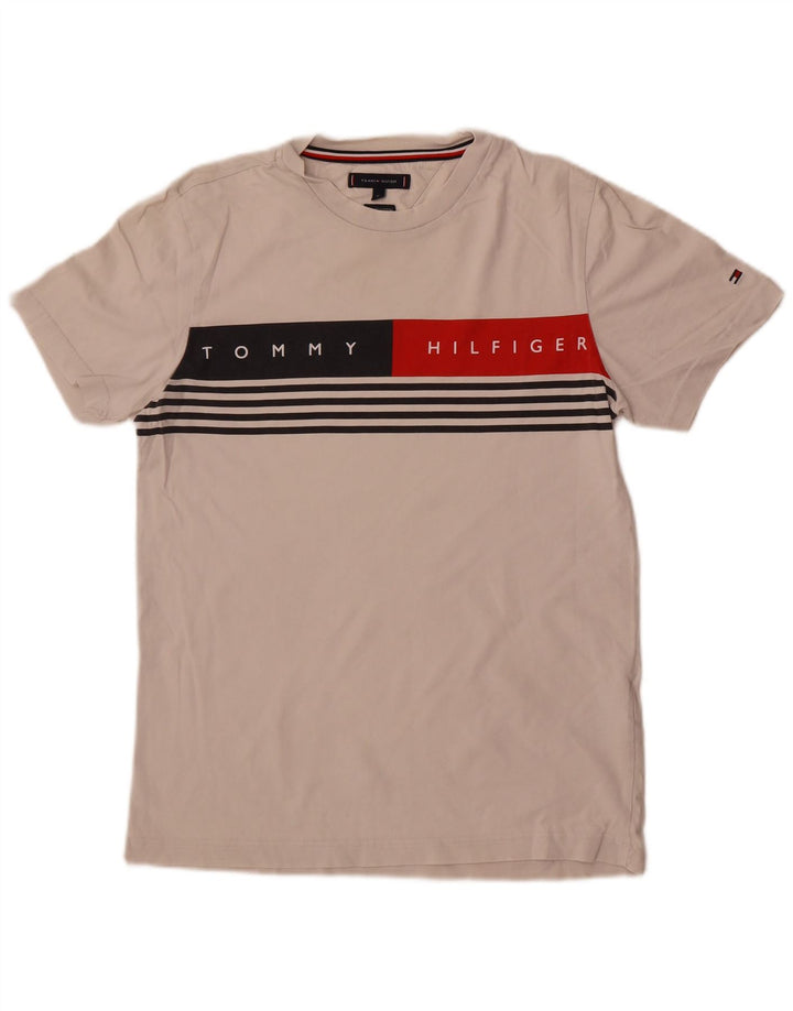 Ανδρικό γραφικό T-Shirt Tommy Hilfiger Top Μεσαίο λευκό βαμβακερό