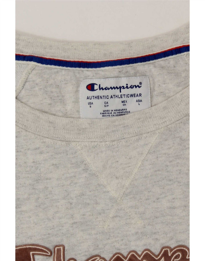 Champion Womens Graphic Oversized Φούτερ Jumper UK 10 Small Grey