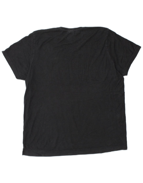 Ανδρικό γραφικό T-Shirt Adidas Top μεγάλο μαύρο βαμβακερό