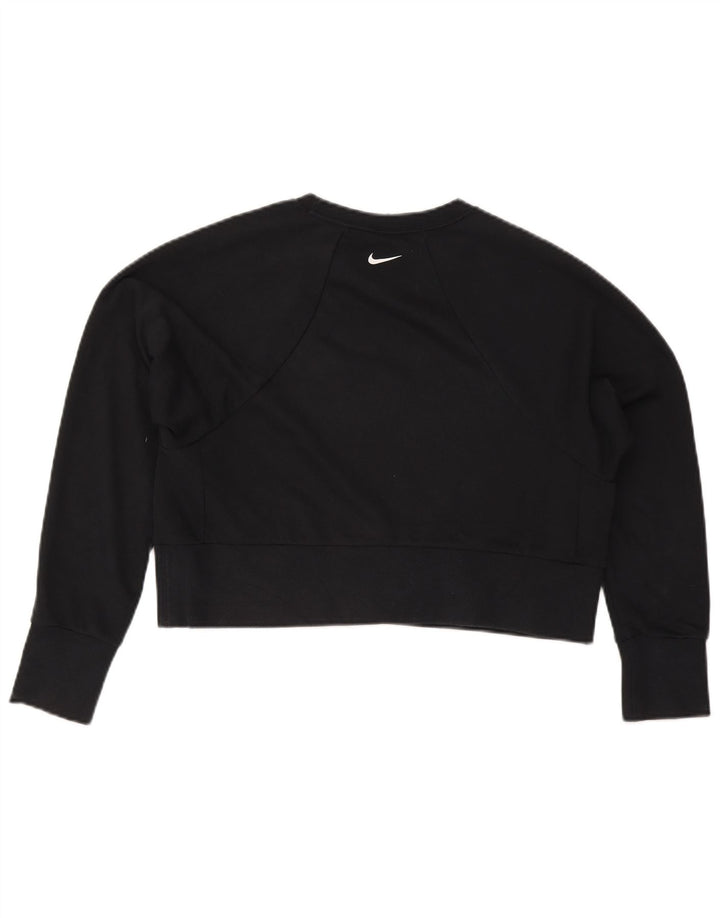 Γυναικείο φούτερ Nike Crop με γραφικό μεγάλο μέγεθος Jumper UK 10 Small Black