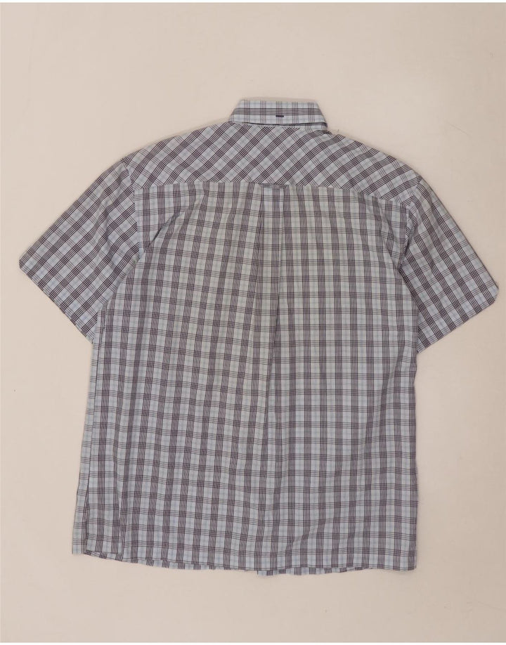 BEN SHERMAN Ανδρικό κοντομάνικο πουκάμισο μεγάλο μπλε καρό