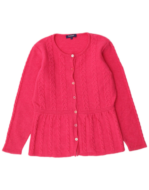 TULCHAN Γυναικεία ζακέτα UK 16 Large Pink Lambswool
