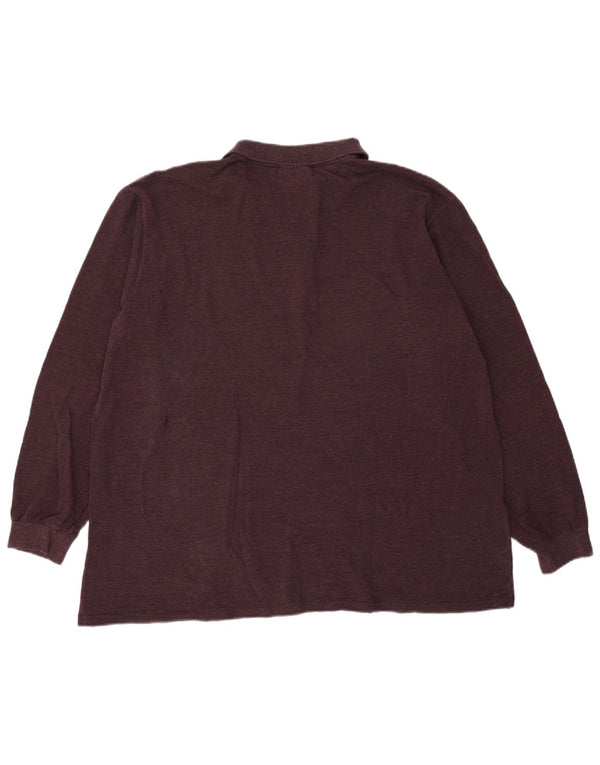 Ανδρικό μακρυμάνικο μπλουζάκι πόλο Lacoste 8 3XL βαμβακερό μπορντό