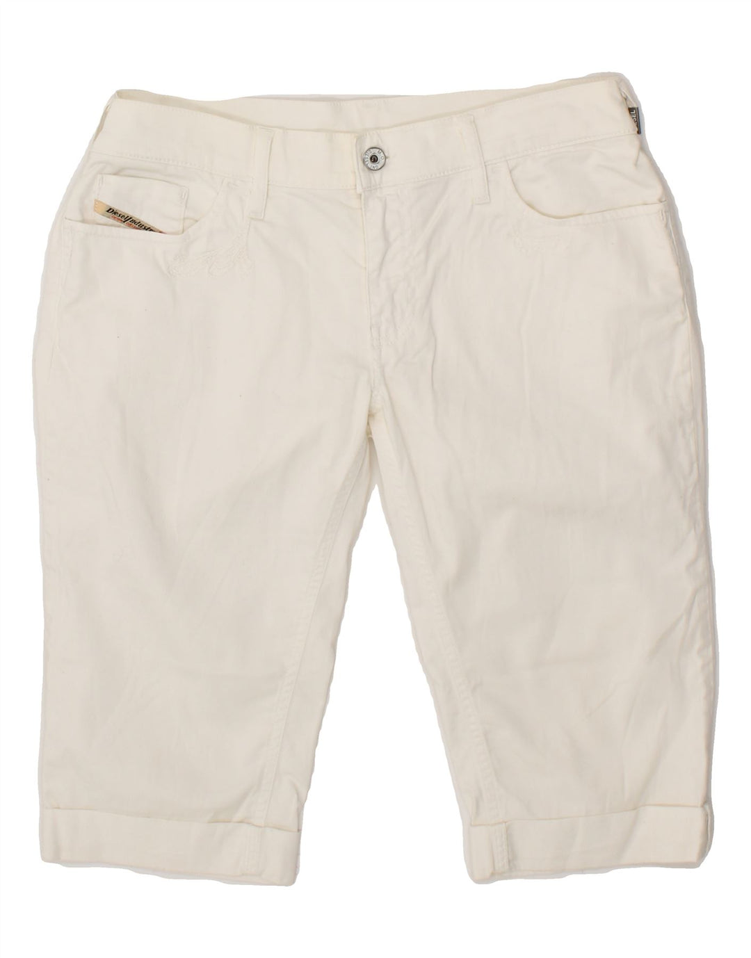 DIESEL Womens Denim Shorts W31 Medium White Cotton Vintage Diesel and Second-Hand Diesel from Messina Hembry 