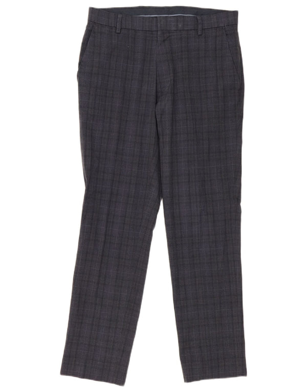 Marks & Spencer Ανδρικό παντελόνι Chino Slim Fit W30 L29 Navy Blue Check