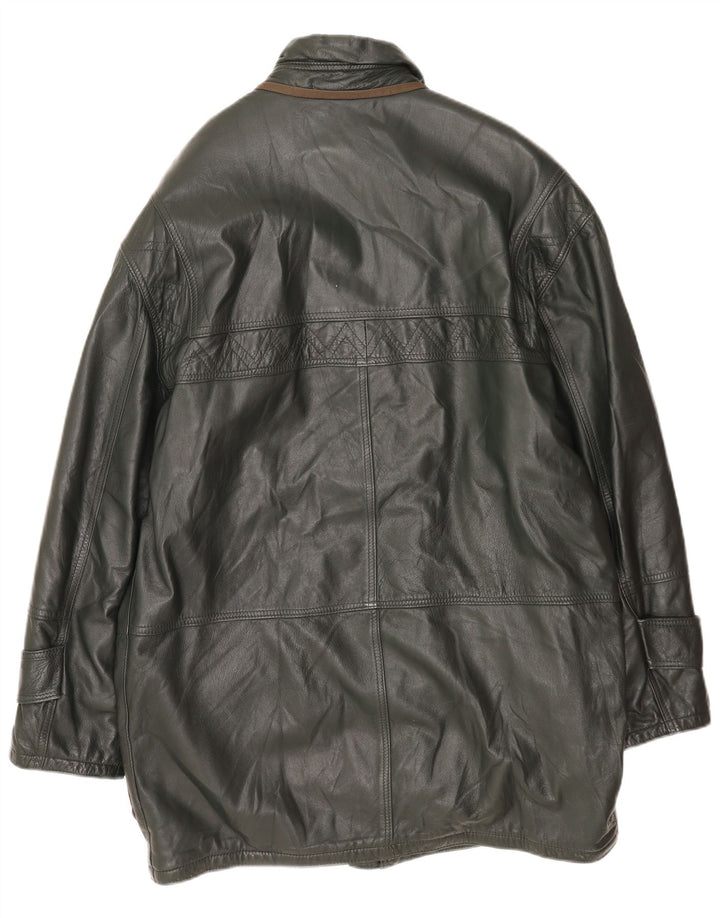 Vintage Ανδρικό Δερμάτινο Παλτό UK 40 Large Green Leather