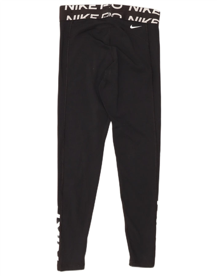 Γυναικεία γραφικά κολάν NIKE Dri Fit UK 12 μεσαίου μαύρου πολυεστέρα