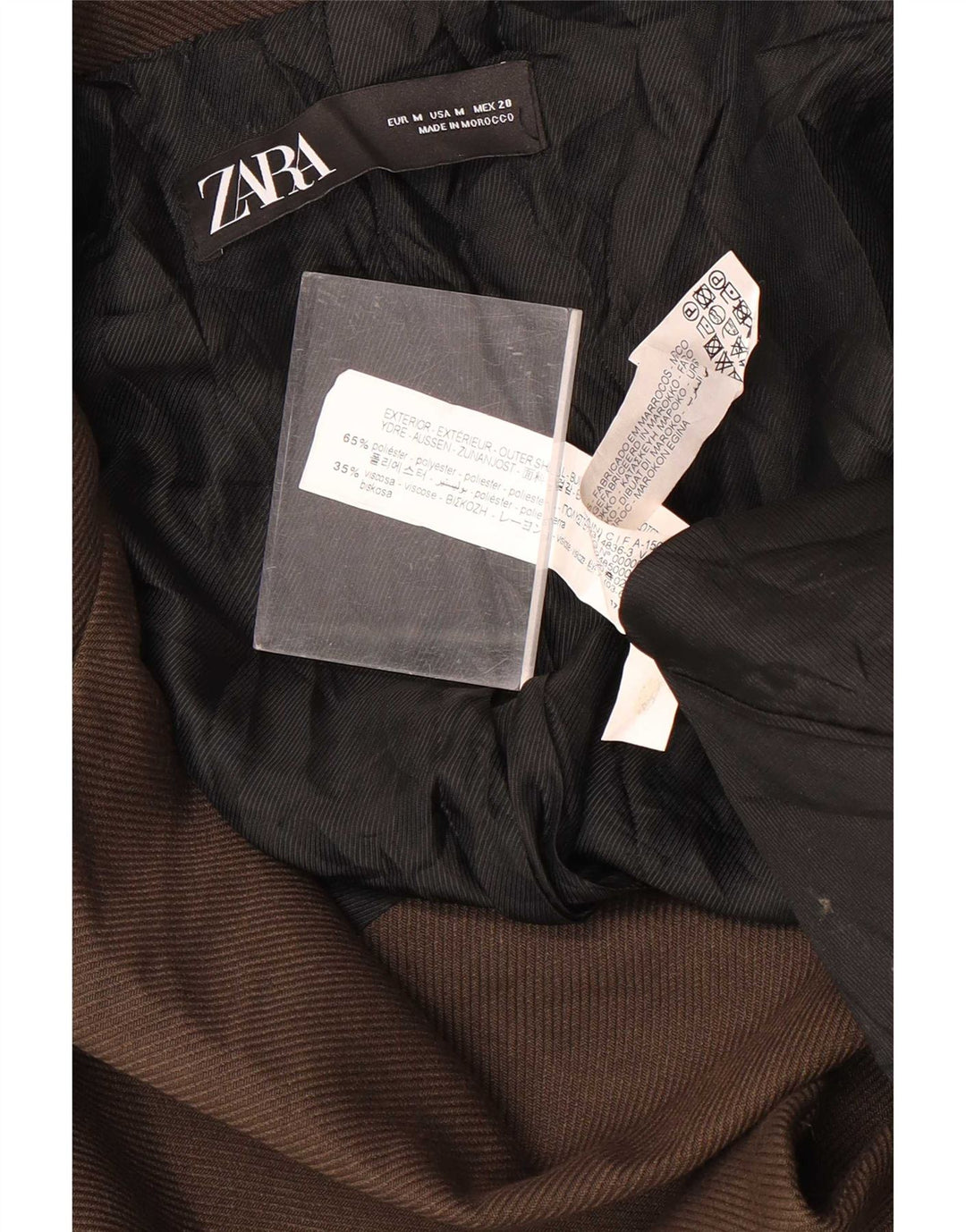 Zara Γυναικείο Oversized Πανωφόρι UK 14 Medium Brown Πολυεστέρας