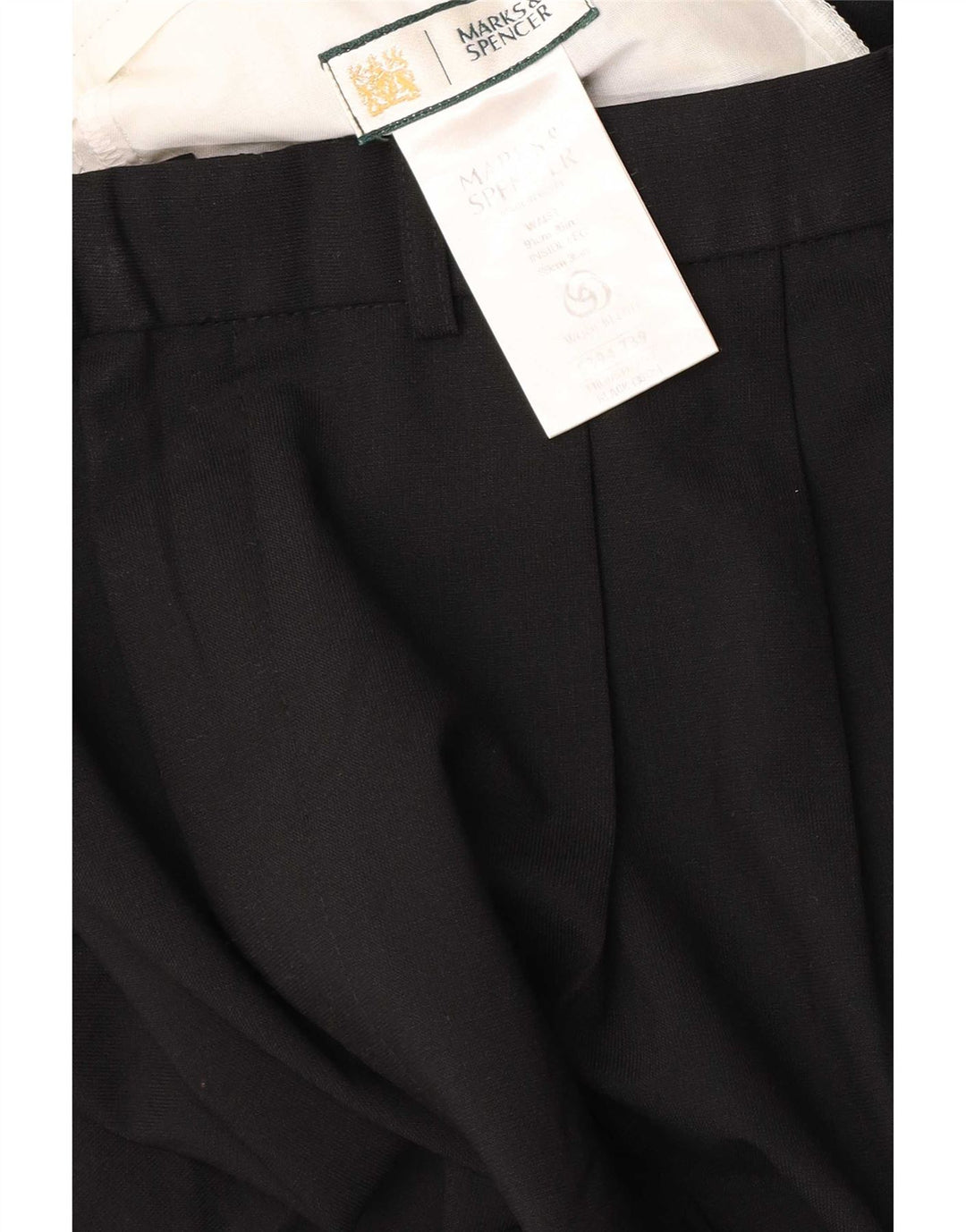 Marks & Spencer Ανδρικό παντελόνι με καρφίτσα W36 L36 Μαύρο πολυεστέρα