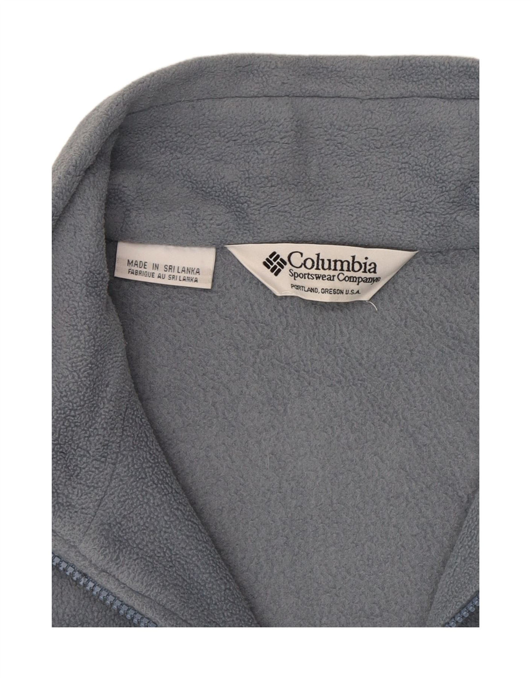 COLUMBIA Womens Fleece Jacket UK 14 Large Grey Polyester Vintage Columbia and Second-Hand Columbia from Messina Hembry 