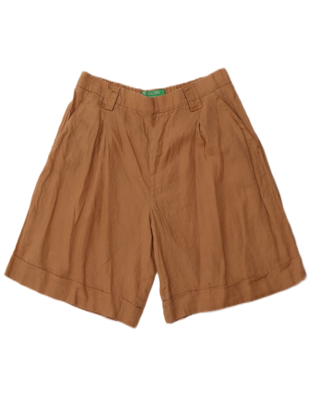 Γυναικείο σορτς Chino BENETTON W30 Μεσαίο καφέ λινό
