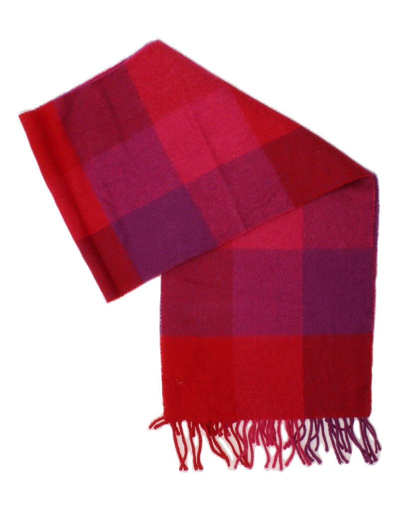 AVOCA Womens Rectangle Scarf One Size Red Check Wool Classic Vintage Avoca and Second-Hand Avoca from Messina Hembry 