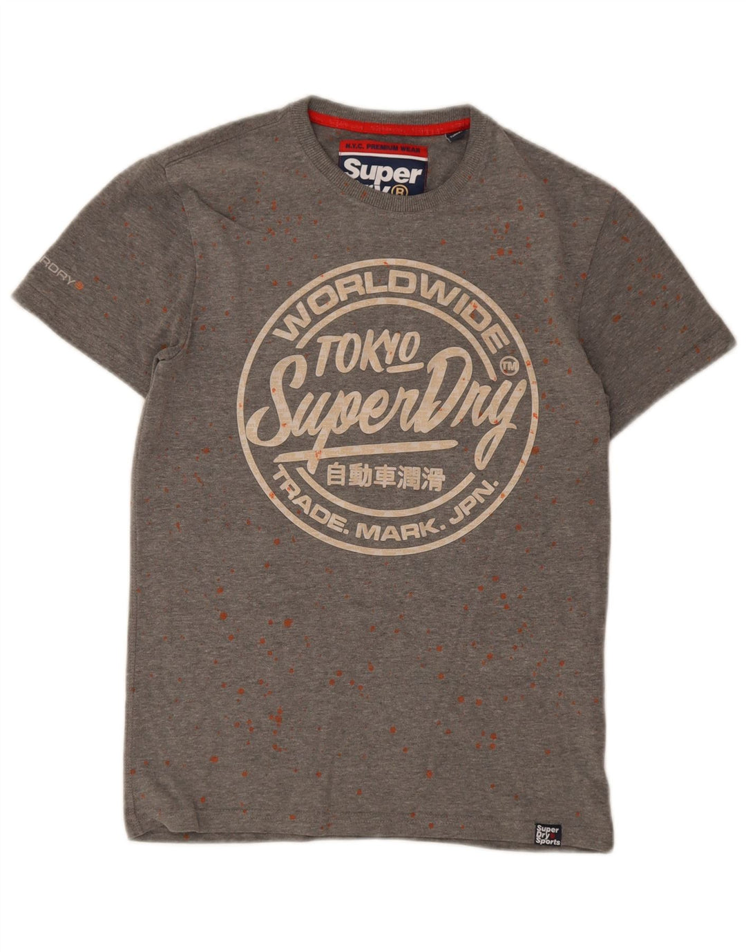 Ανδρικό γραφικό μπλουζάκι Superdry, Βαμβακερό, με γκρι στίγματα