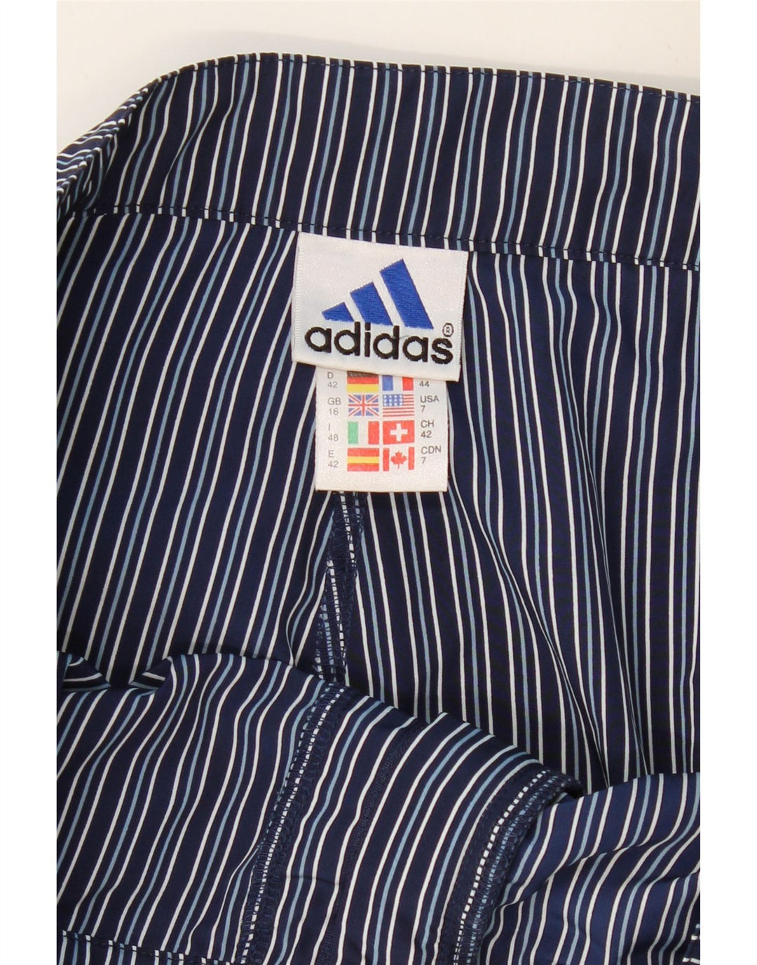 Γυναικείο σορτς Chino ADIDAS UK 16 Large W32 Navy Blue ριγέ πολυεστέρας