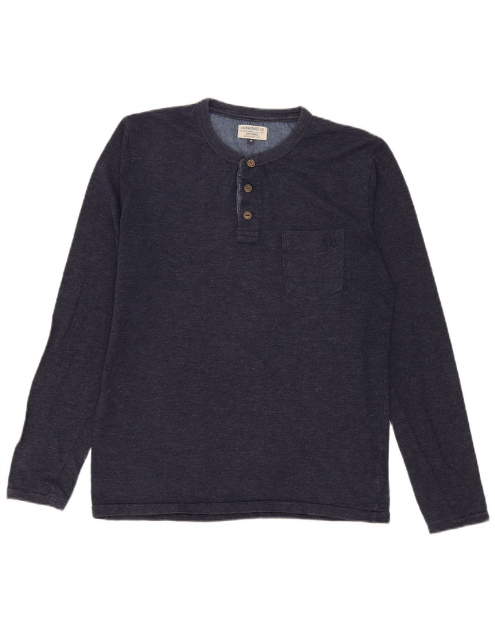 Ανδρικό μπλουζάκι Jack & Jones, μακρυμάνικο, μεσαίο μπλε ναυτικό