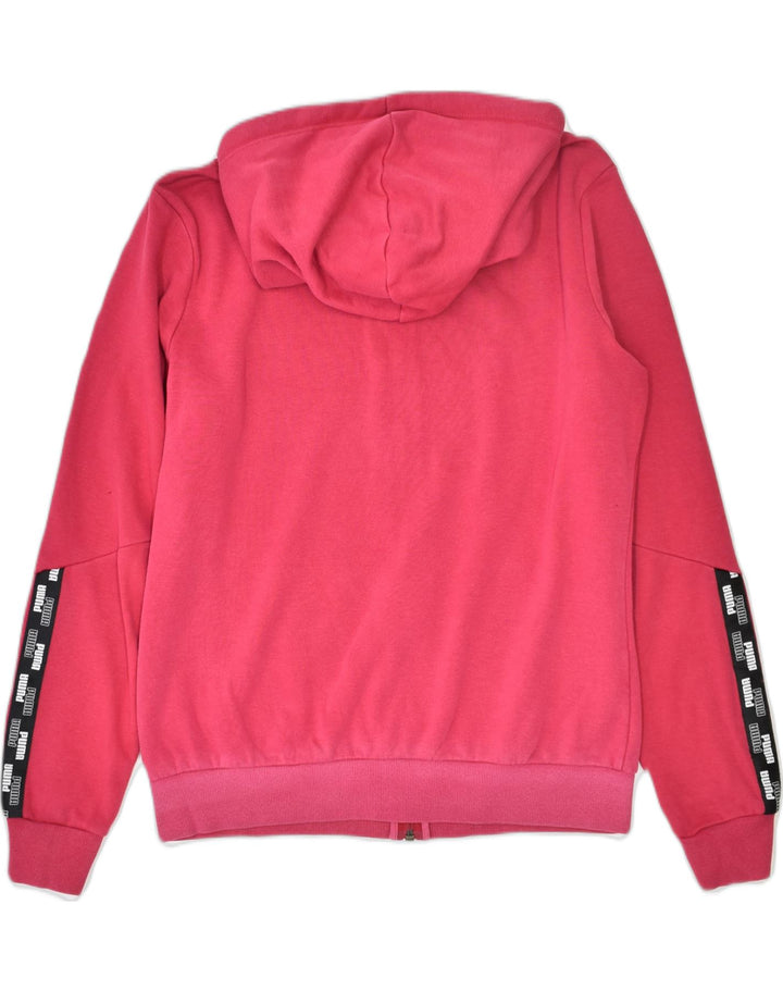 PUMA Womens Zip Hoodie Sweater UK 14 Medium Red Cotton | Vintage | Thrift | Second-Hand | Used Clothing | Messina Hembry 
