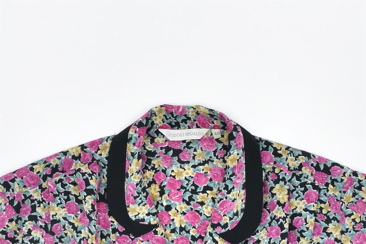 GIORGIO BERALDO Womens Short Sleeve Shirt Blouse IT 49 XL Multicoloured | Vintage | Thrift | Second-Hand | Used Clothing | Messina Hembry 