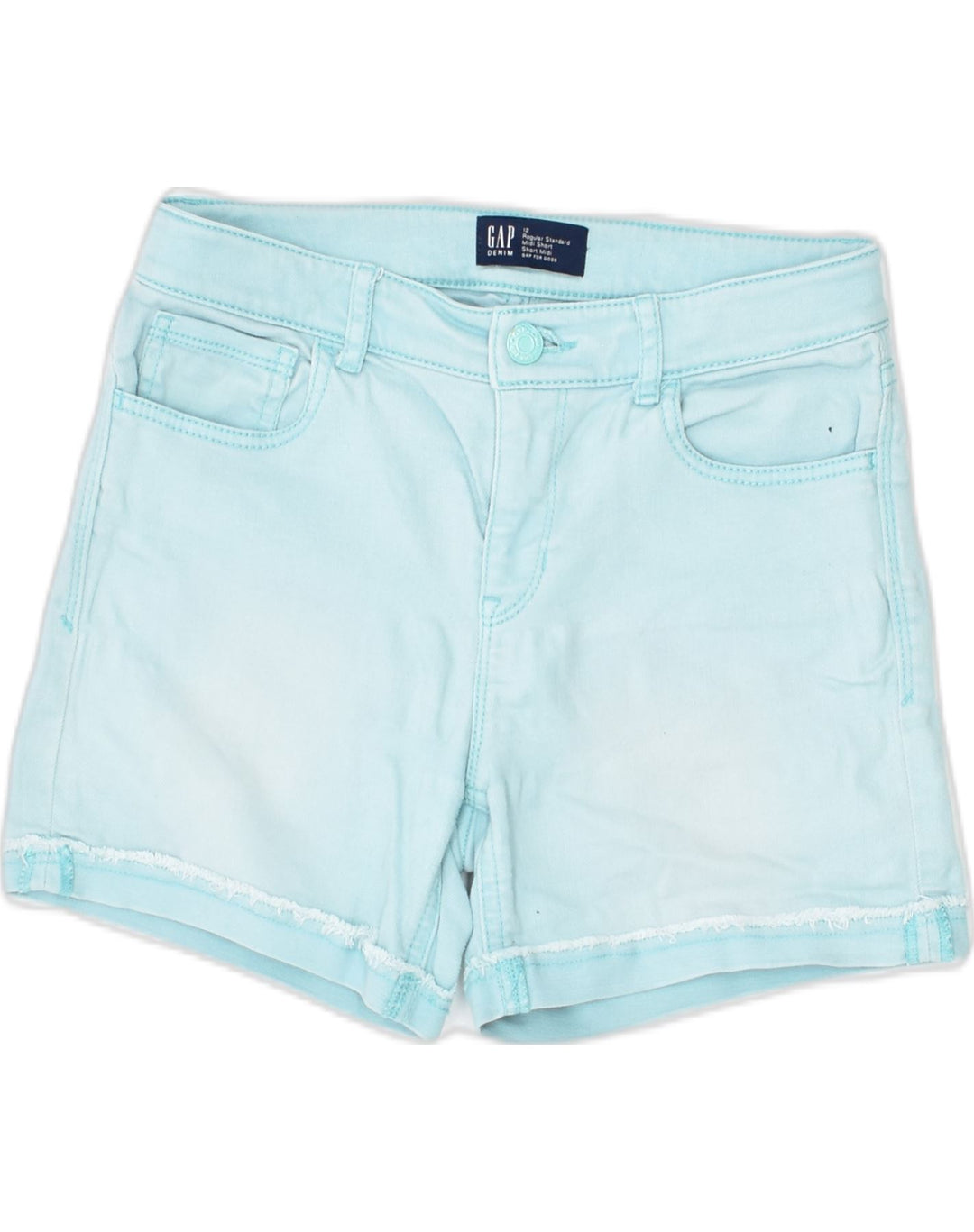 GAP Girls Denim Shorts 11-12 Years W26 Turquoise Cotton | Vintage | Thrift | Second-Hand | Used Clothing | Messina Hembry 