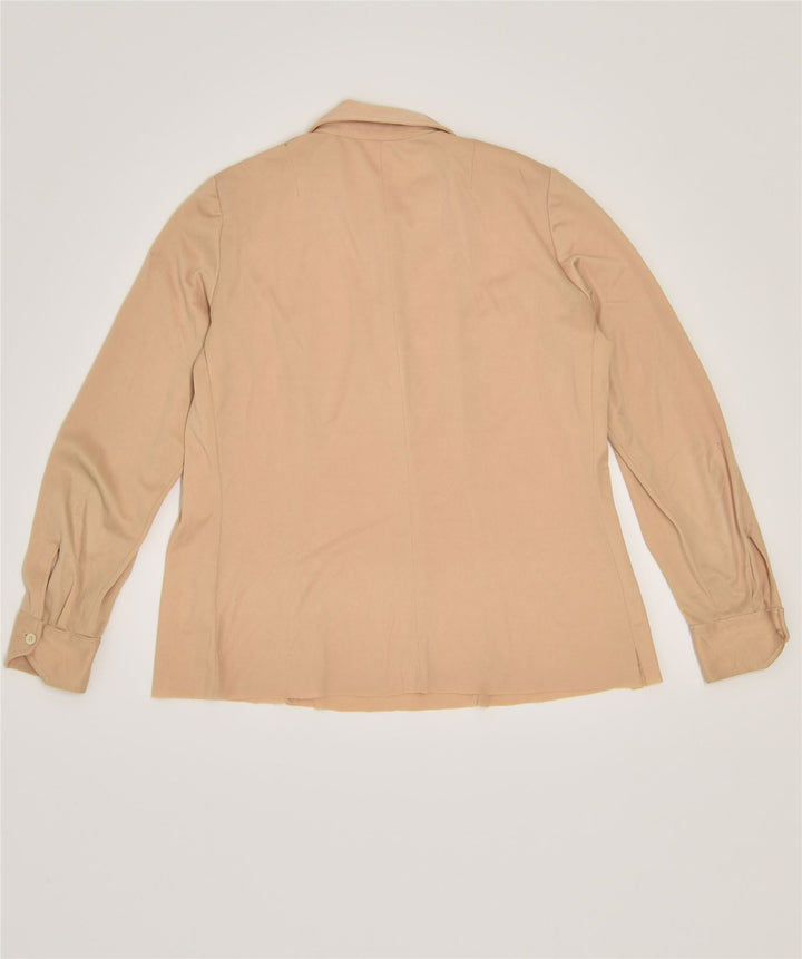 VINTAGE Womens Pullover Shirt UK 14 Large Beige | Vintage | Thrift | Second-Hand | Used Clothing | Messina Hembry 