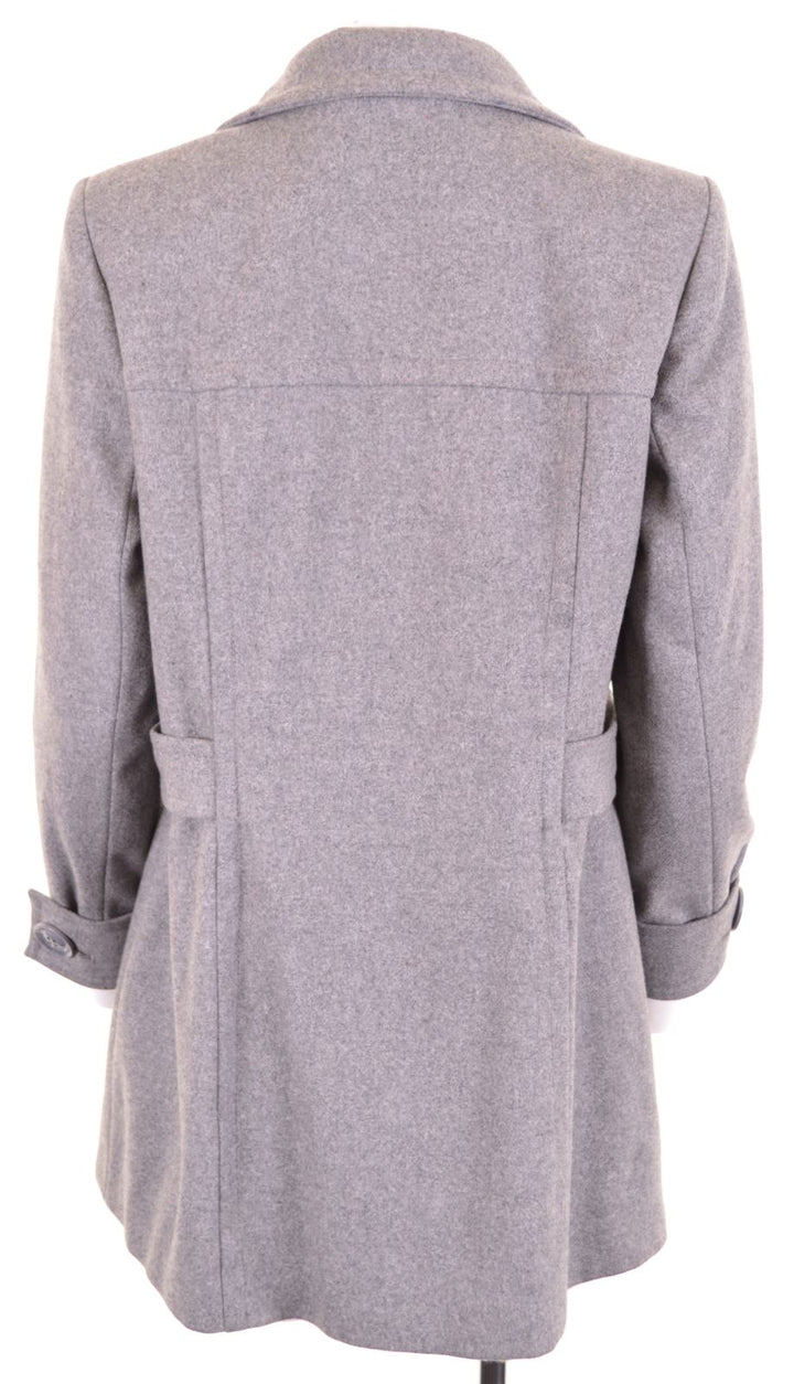 MARINA RINALDI Womens Peacoat Size 19 Small Grey Wool Loose Fit - Second Hand & Vintage Designer Clothing - Messina Hembry