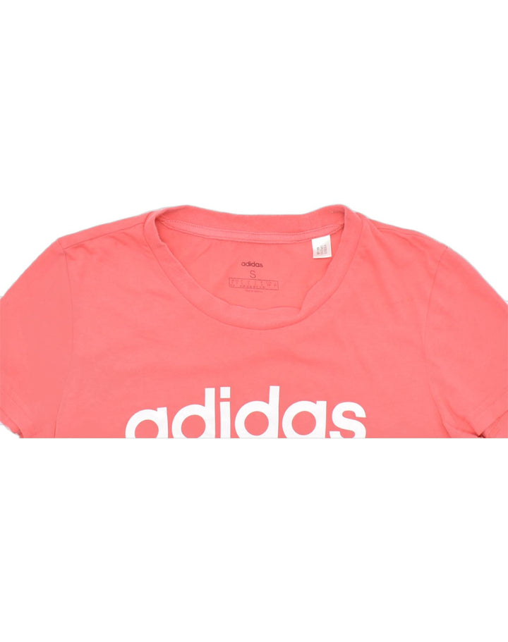 ADIDAS Womens Graphic T-Shirt Top UK 10 Small Pink | Vintage | Thrift | Second-Hand | Used Clothing | Messina Hembry 