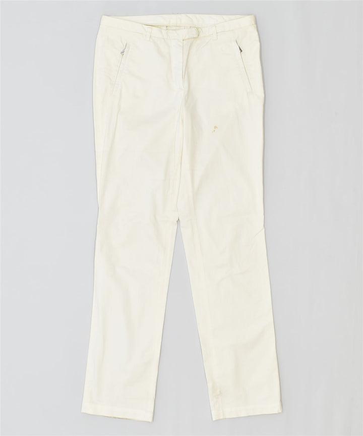 CERRUTI Womens Slim Casual Trousers IT 44 Medium W32 L31 Off White | Vintage | Thrift | Second-Hand | Used Clothing | Messina Hembry 