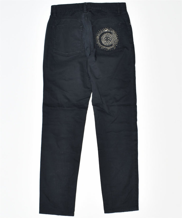 CERRUTI Womens Straight Casual Trousers W25 L27 Black Cotton | Vintage | Thrift | Second-Hand | Used Clothing | Messina Hembry 