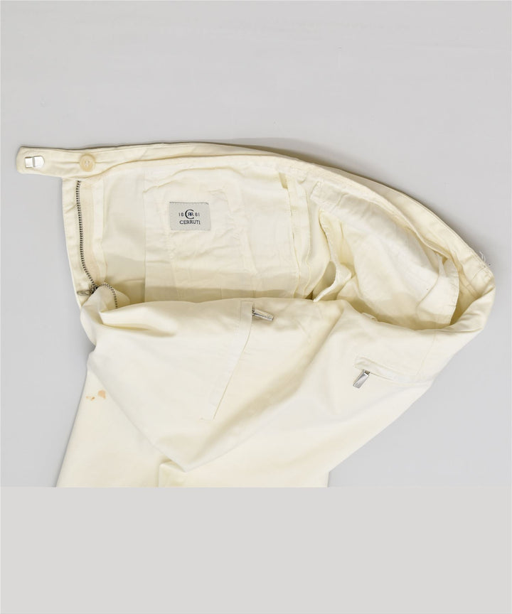 CERRUTI Womens Slim Casual Trousers IT 44 Medium W32 L31 Off White | Vintage | Thrift | Second-Hand | Used Clothing | Messina Hembry 