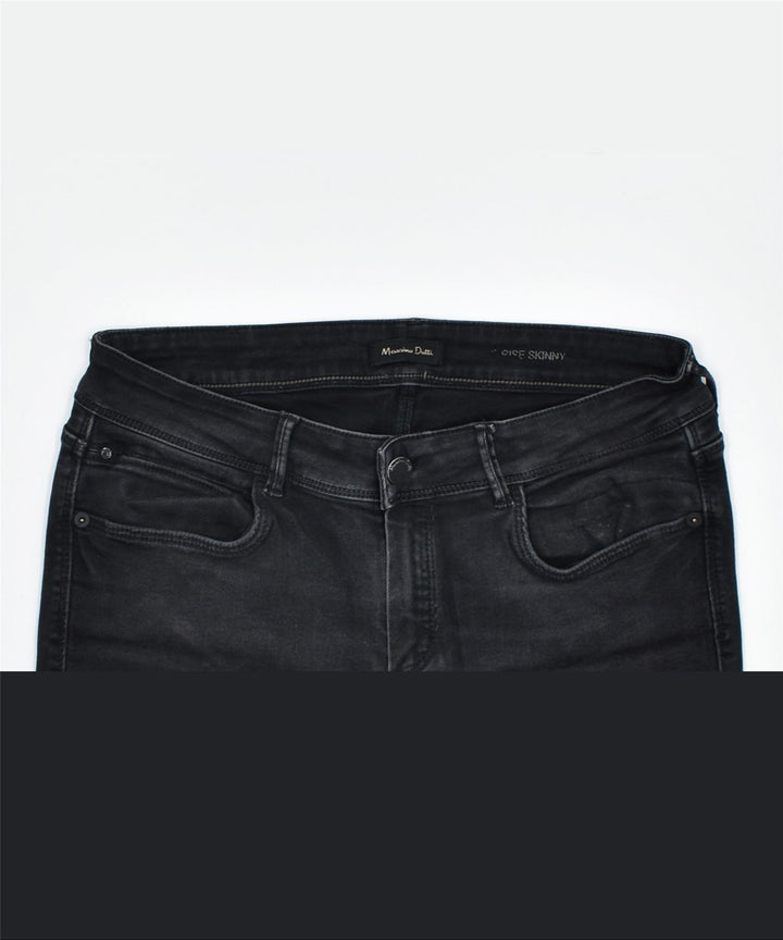 MASSIMO DUTTI Womens Mid Rise Skinny Jeans W28 L29 Black Cotton | Vintage | Thrift | Second-Hand | Used Clothing | Messina Hembry 