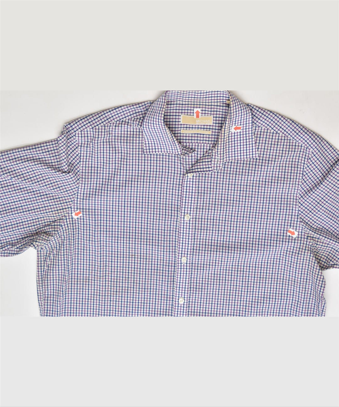 MICHAEL KORS Mens Shirt Size 16 1/2 Large Multicoloured Check Cotton | Vintage | Thrift | Second-Hand | Used Clothing | Messina Hembry 