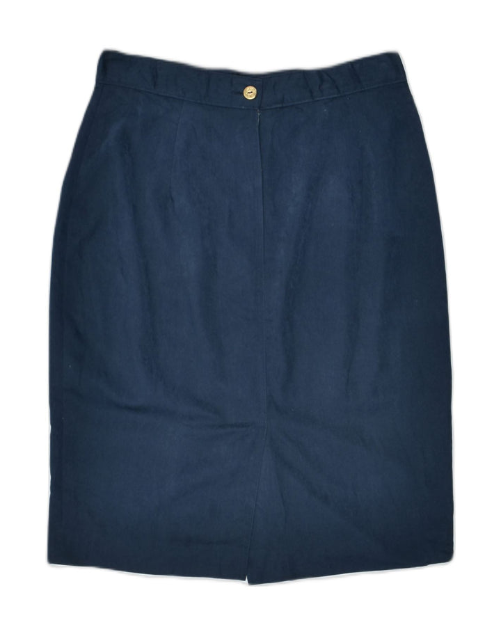 VINTAGE Womens Straight Skirt IT44 Medium W28 Navy Blue Viscose | Vintage | Thrift | Second-Hand | Used Clothing | Messina Hembry 