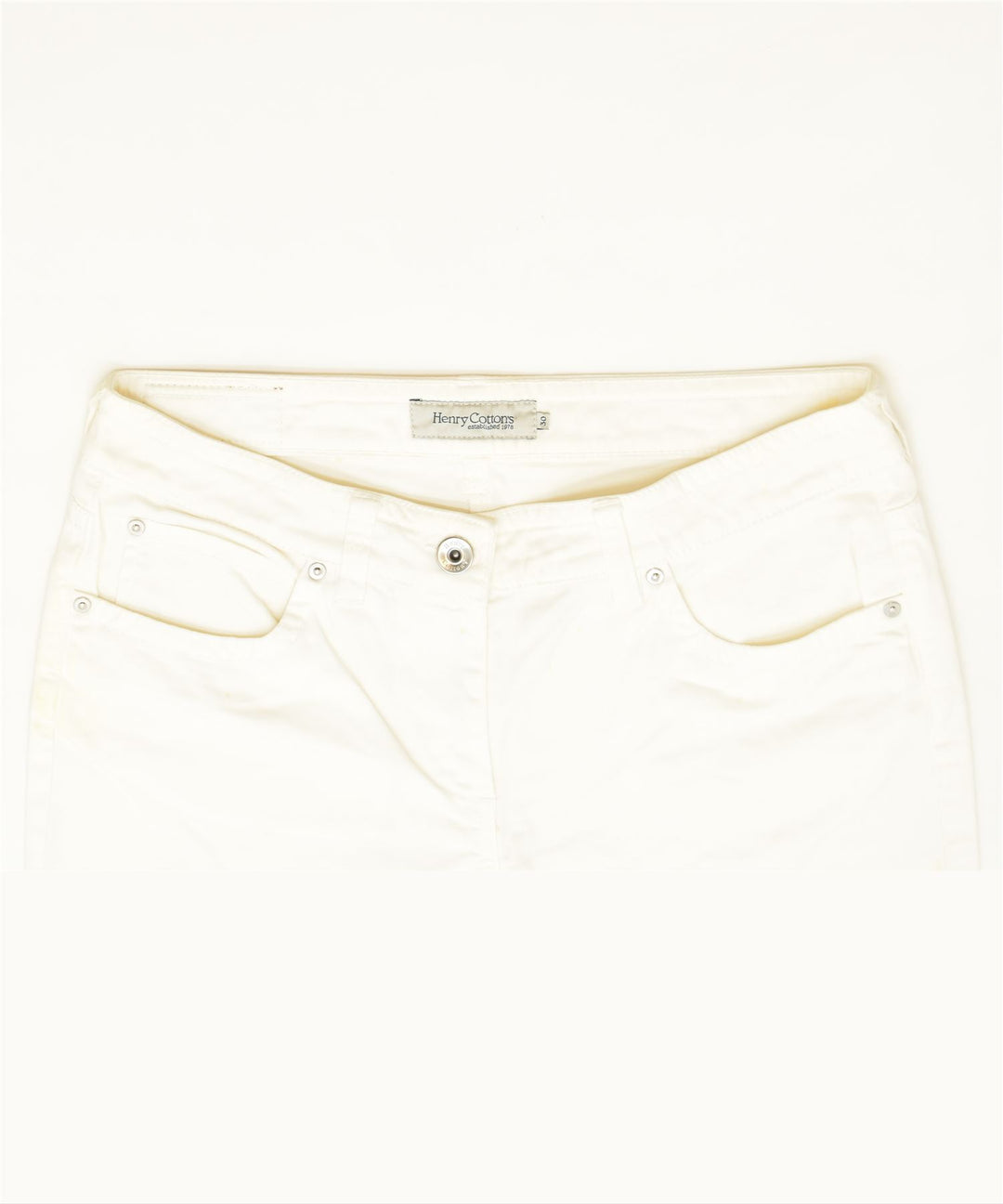 HENRY COTTONS Womens Straight Casual Trousers W30 L28 White Cotton Classic | Vintage | Thrift | Second-Hand | Used Clothing | Messina Hembry 