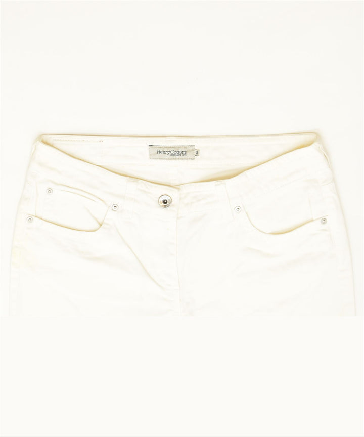 HENRY COTTONS Womens Straight Casual Trousers W30 L28 White Cotton Classic | Vintage | Thrift | Second-Hand | Used Clothing | Messina Hembry 